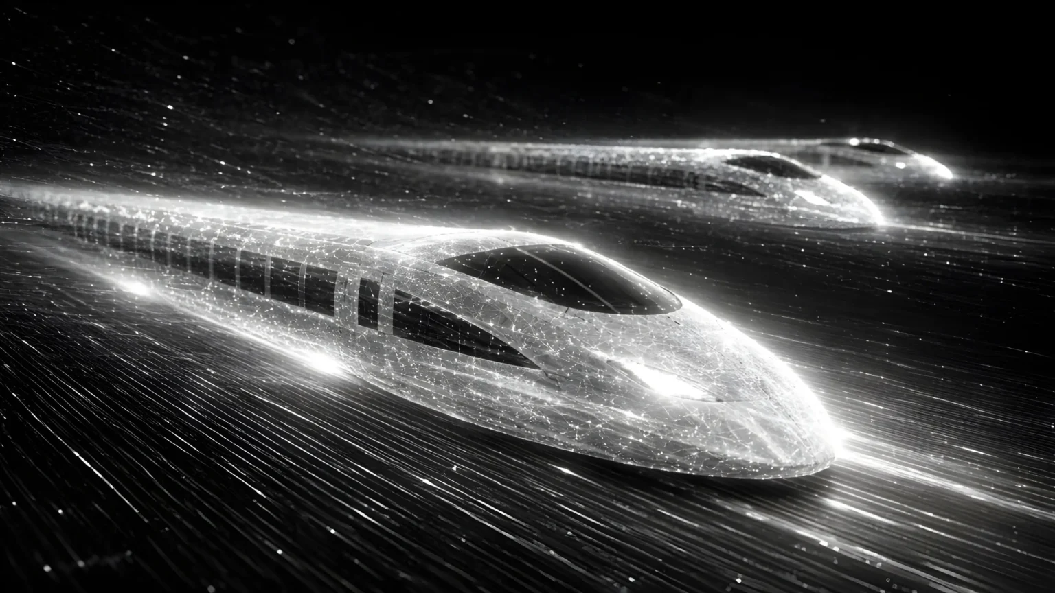 Futuristic-high-speed-trains-in-motion
